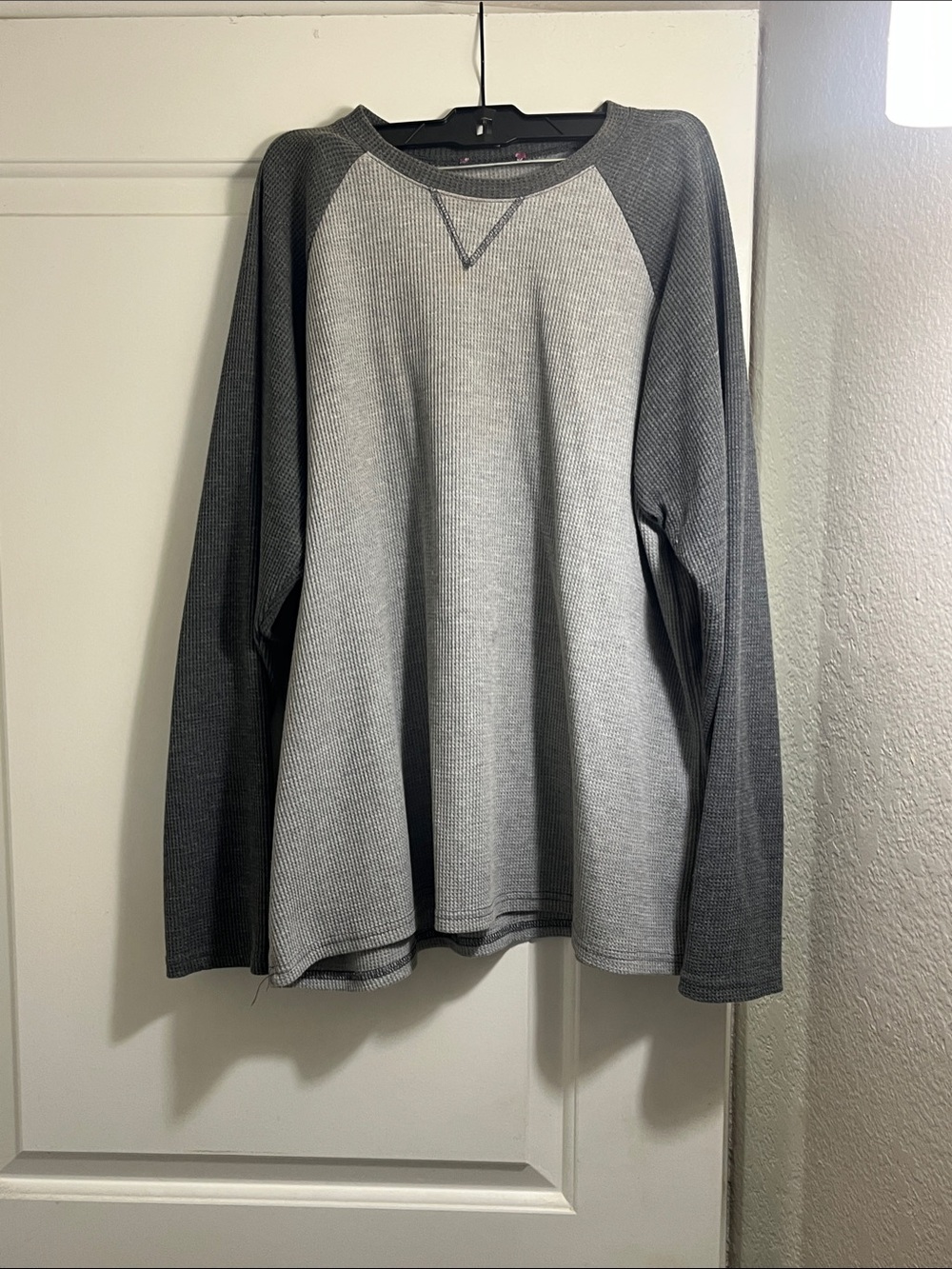 Women’s Two-Tone Grey Thermal Sweater